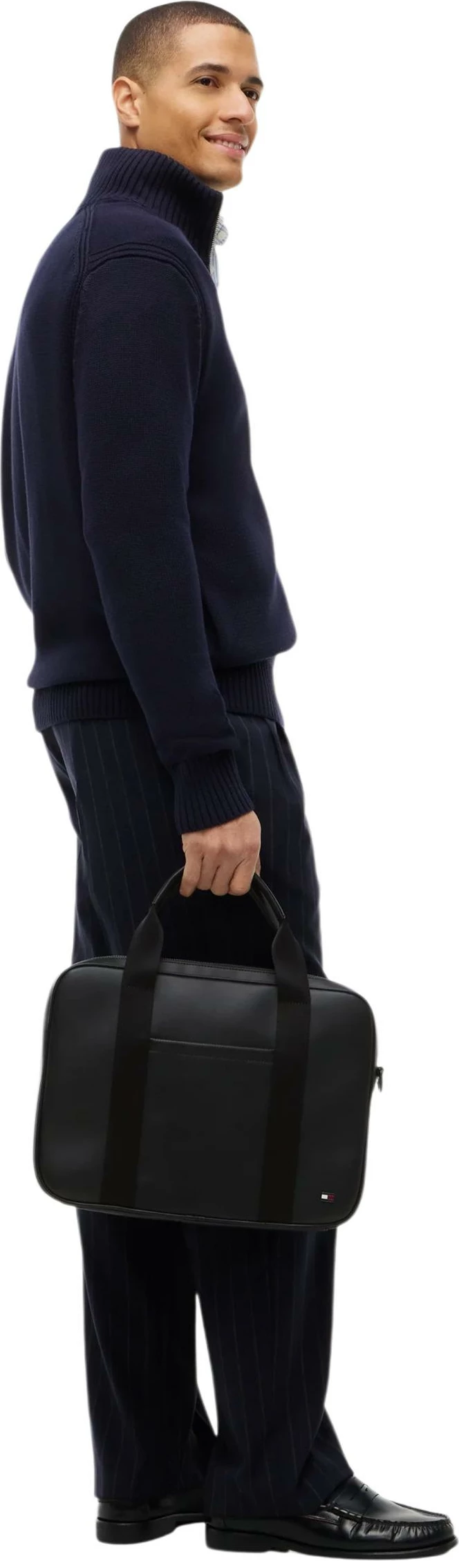 Çantë laptopi Tommy Hilfiger TH Foundation AM0AM14727 për meshkuj, e zezë