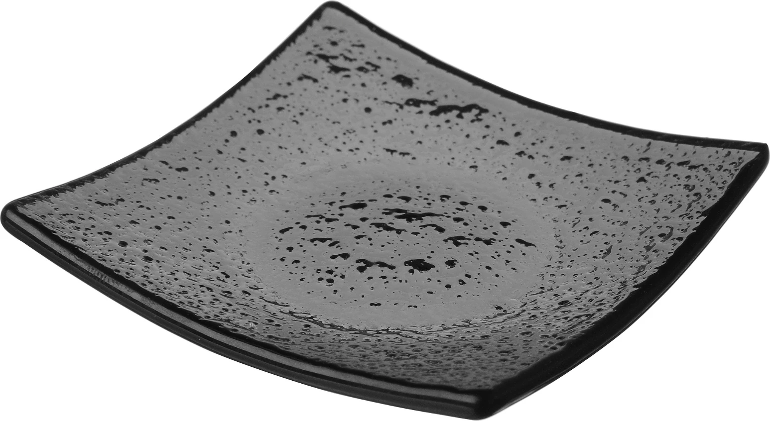 Pjatë fingerfood katrore Fine Dine Vetro 80x80mm, xham, e zezë, set 6 copë