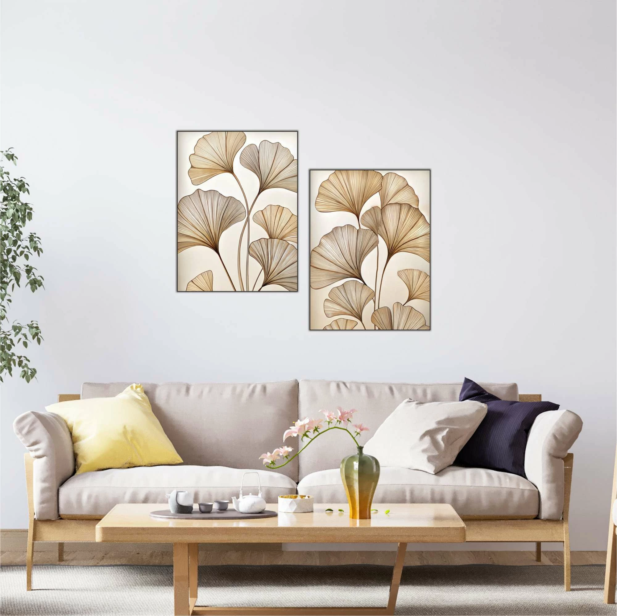 Pikturë dekorative MDF (2 copë), Wallity, shumëngjyrëshe, 60x80cm