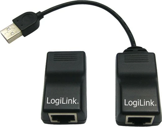 Zgjatues USB LogiLink UA0021D me RJ45 deri 60m, i zi, set