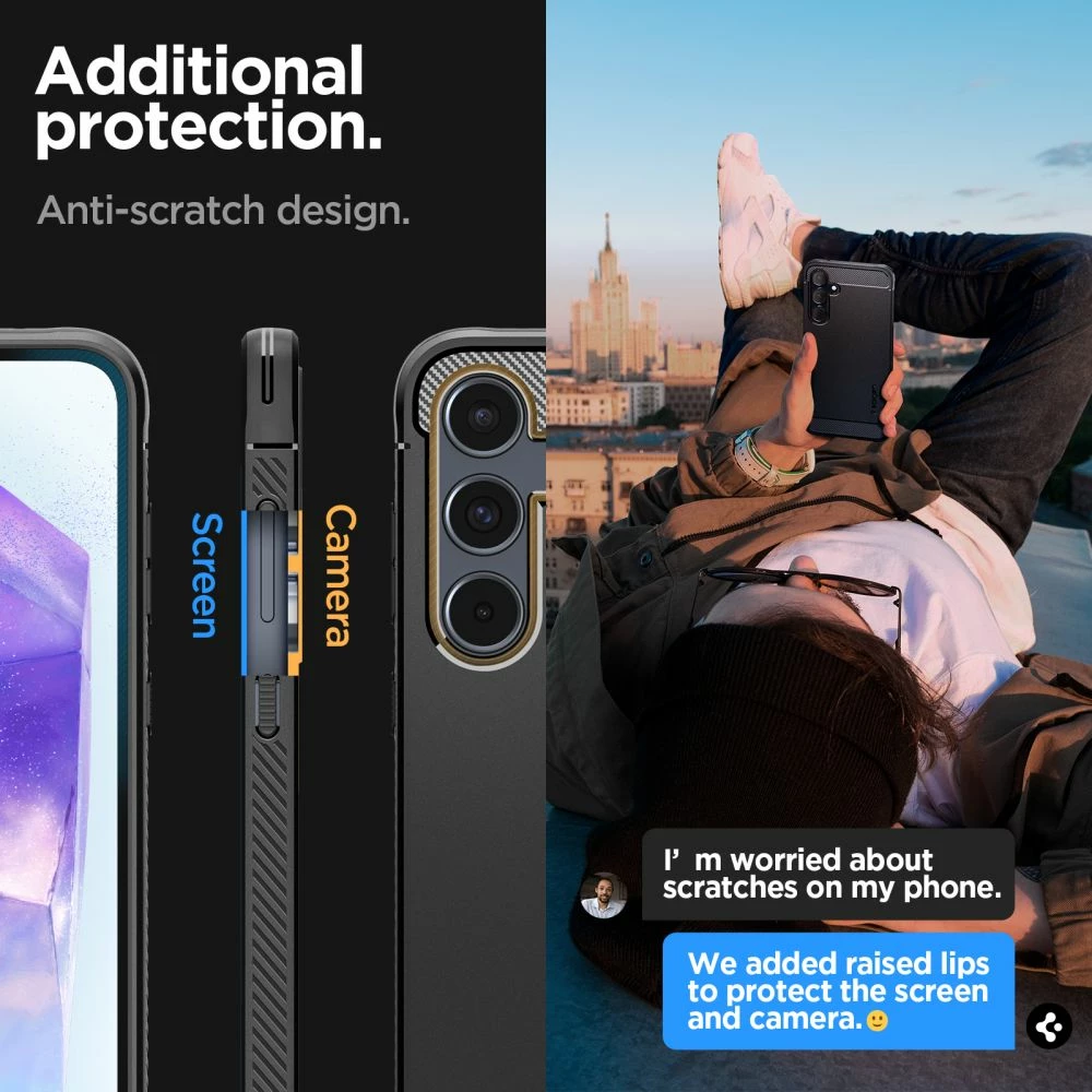 Mbështjellës Spigen Rugged Armor për Samsung Galaxy A55 5G, i zi
