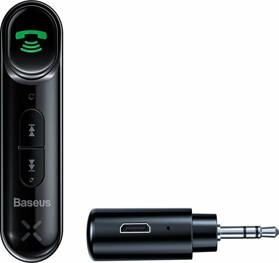Transmetues/Marrës Bluetooth Baseus BSBA-02, Bluetooth 5.0, AUX MiniJack 3.5mm, handsfree me mikrofon, bateri 145 mAh, i zi