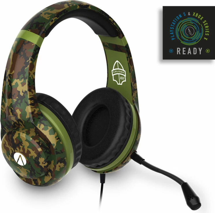 Kufje gaming Stealth Cruiser, stereo 3.5mm me kabllo, mikrofon i heqshëm, 40mm, Camo