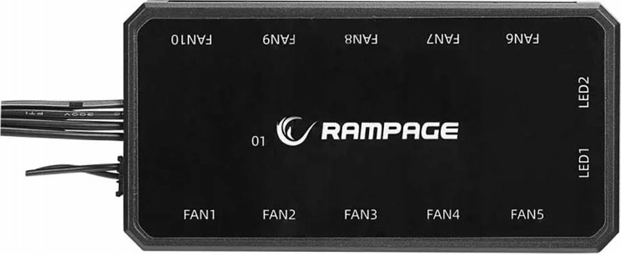 Set ftohës për CPU Rampage Coolwind F3, 3x120mm ARGB, PWM, 1200 rpm, 38 CFM, 23 dBA, i zi/bardhë, me HUB