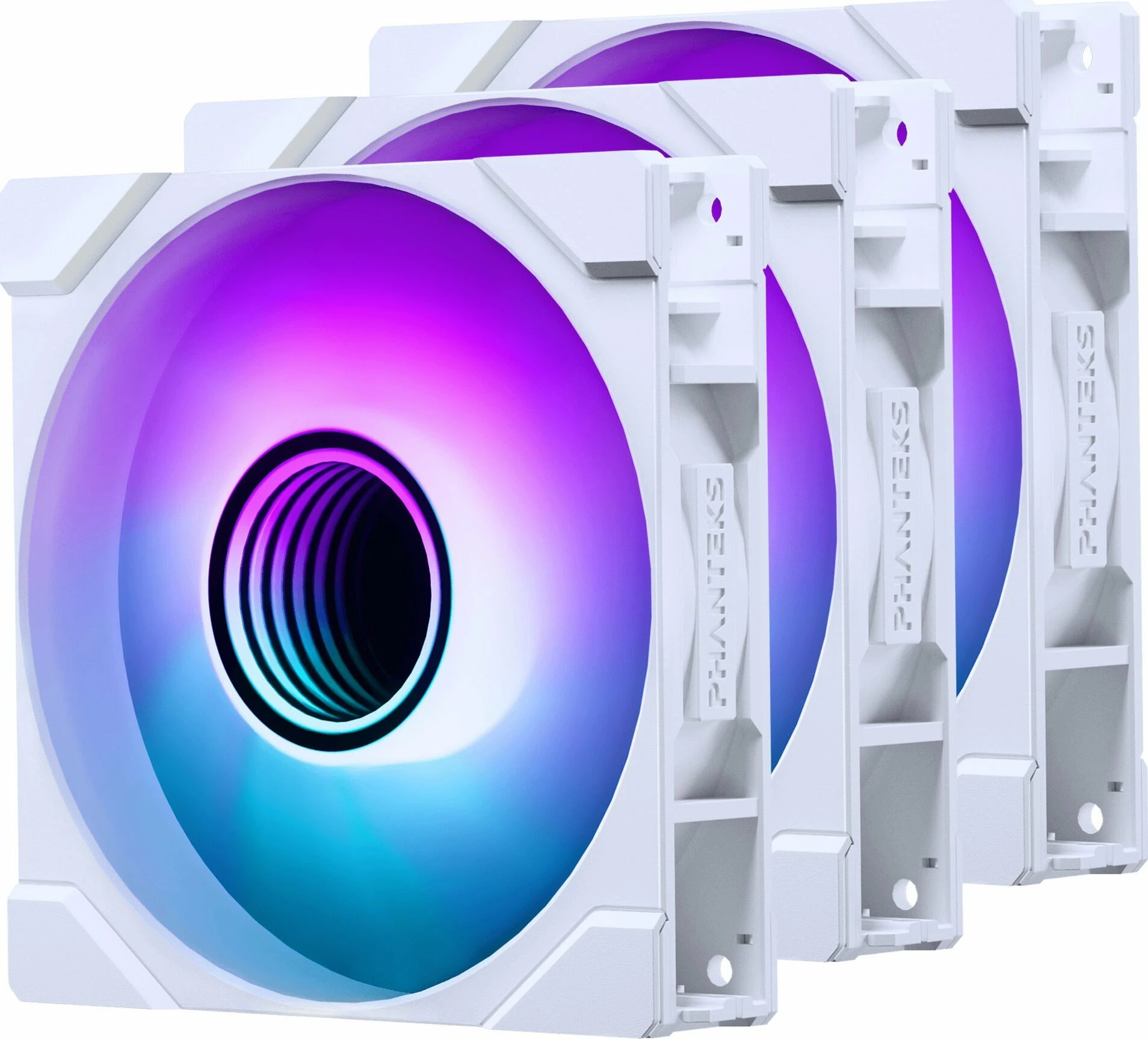 Ventilator për kasë PC Phanteks M25G2-120 D-RGB 120mm PWM, i bardhë, set 3 copë