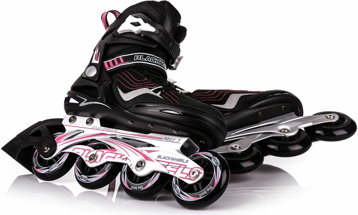 Patina inline Blackwheels Race, nr. 40, 4 rrota 80 mm, ABEC-7, me frena, e zezë-rozë, 1 palë