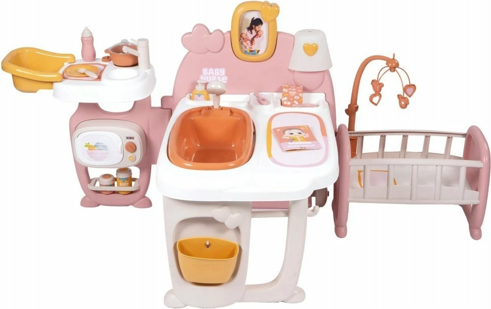 Set kënd kujdesi për kukulla Smoby Baby Nurse Care Corner 7600220394, i palosshëm me rrota