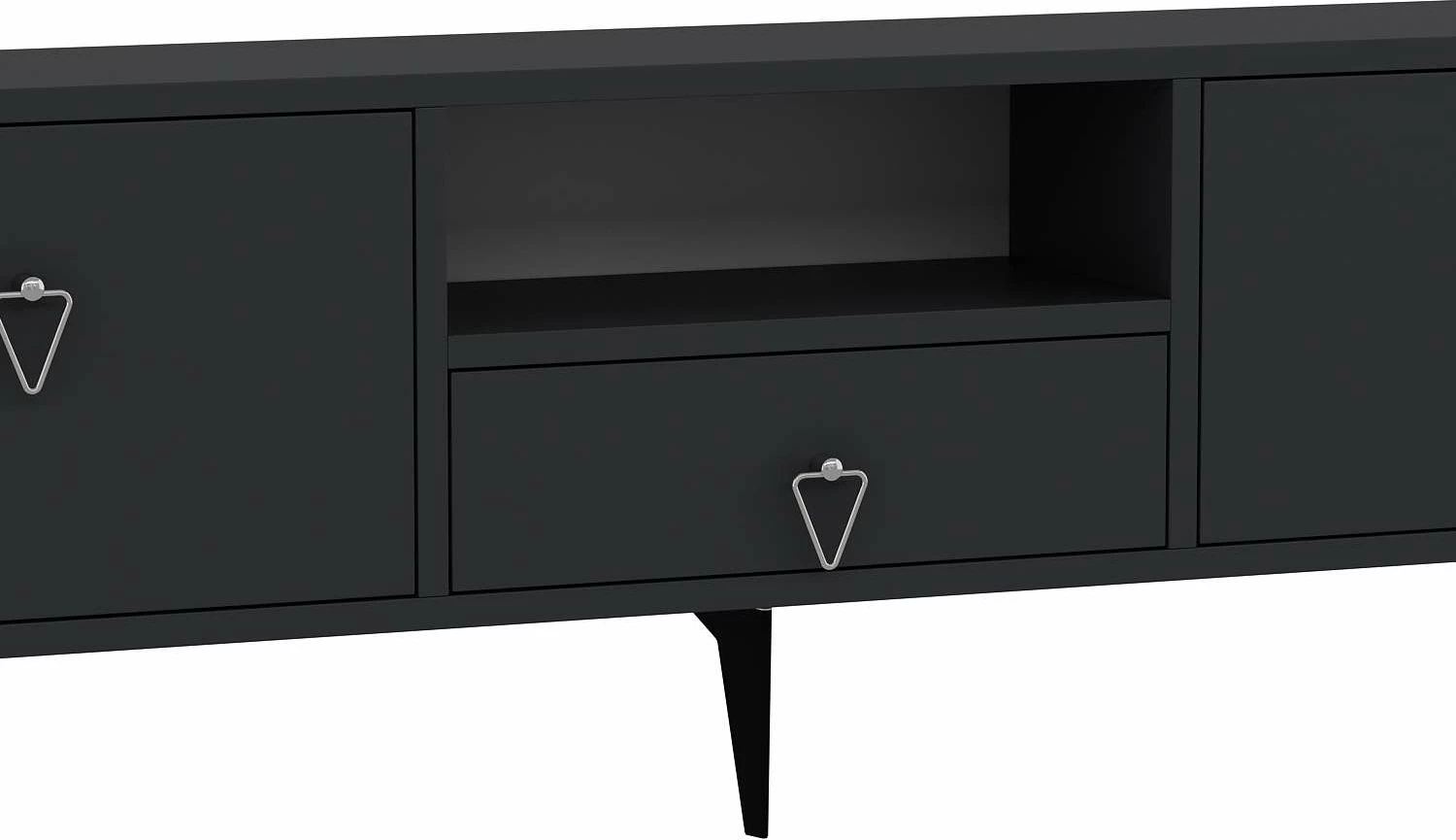 Komodë TV Skye Decor, 1302-DROP-1, antracit, argjend