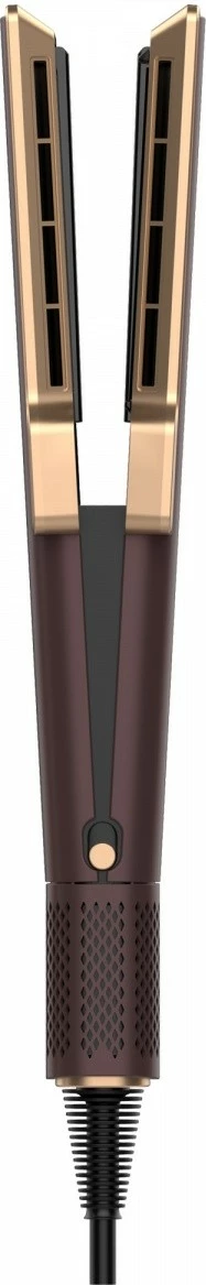 drejtuese flokësh me ajër 2-në-1, Garett Beauty AeroGlow, tharëse + drejtues, rregullim temperature dhe rrjedhe ajri, ekran LCD, kafe