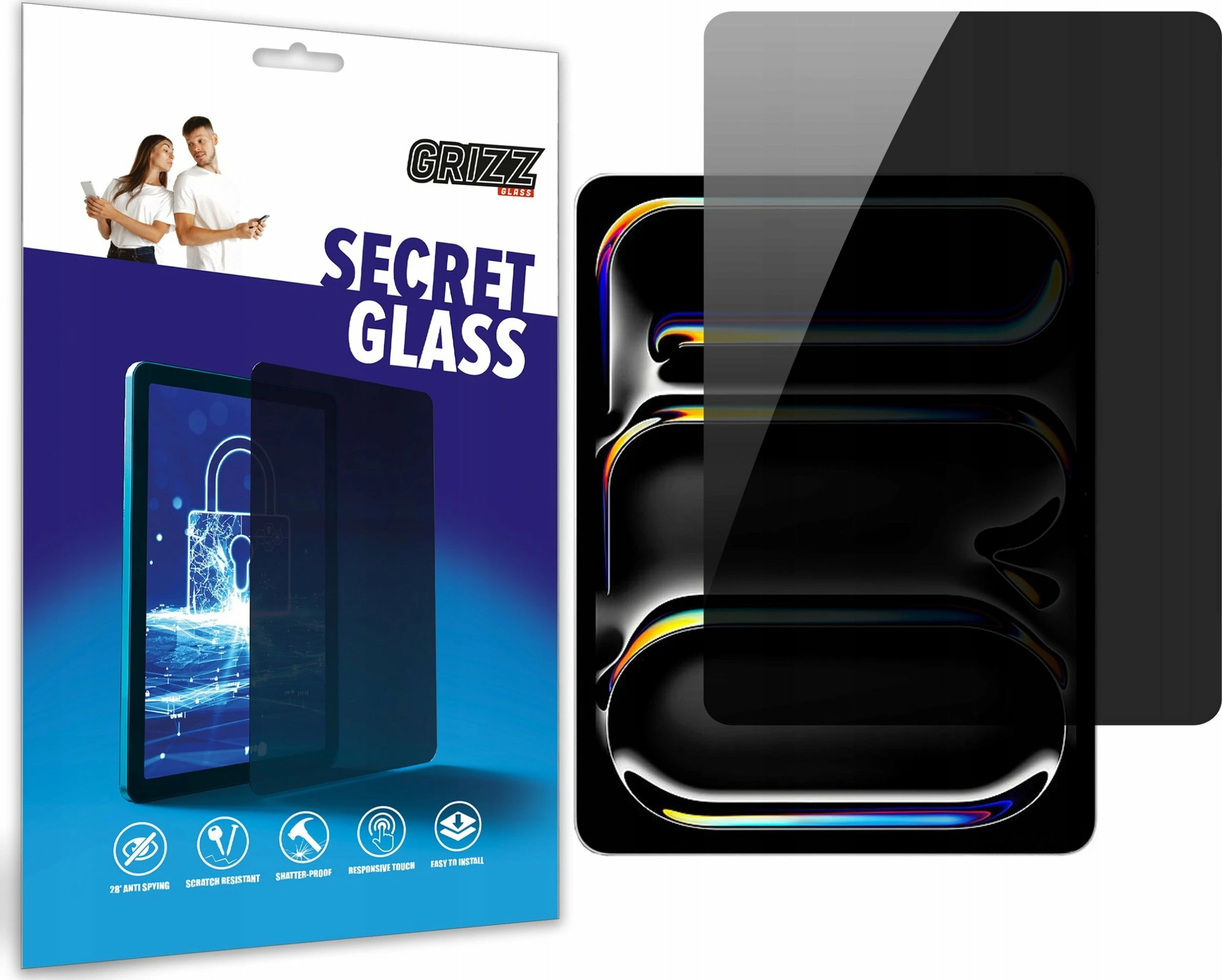Xham privatësie GrizzGlass SecretGlass për Apple iPad Pro 13\" 2024 (Gjenerata 7), set instalimi