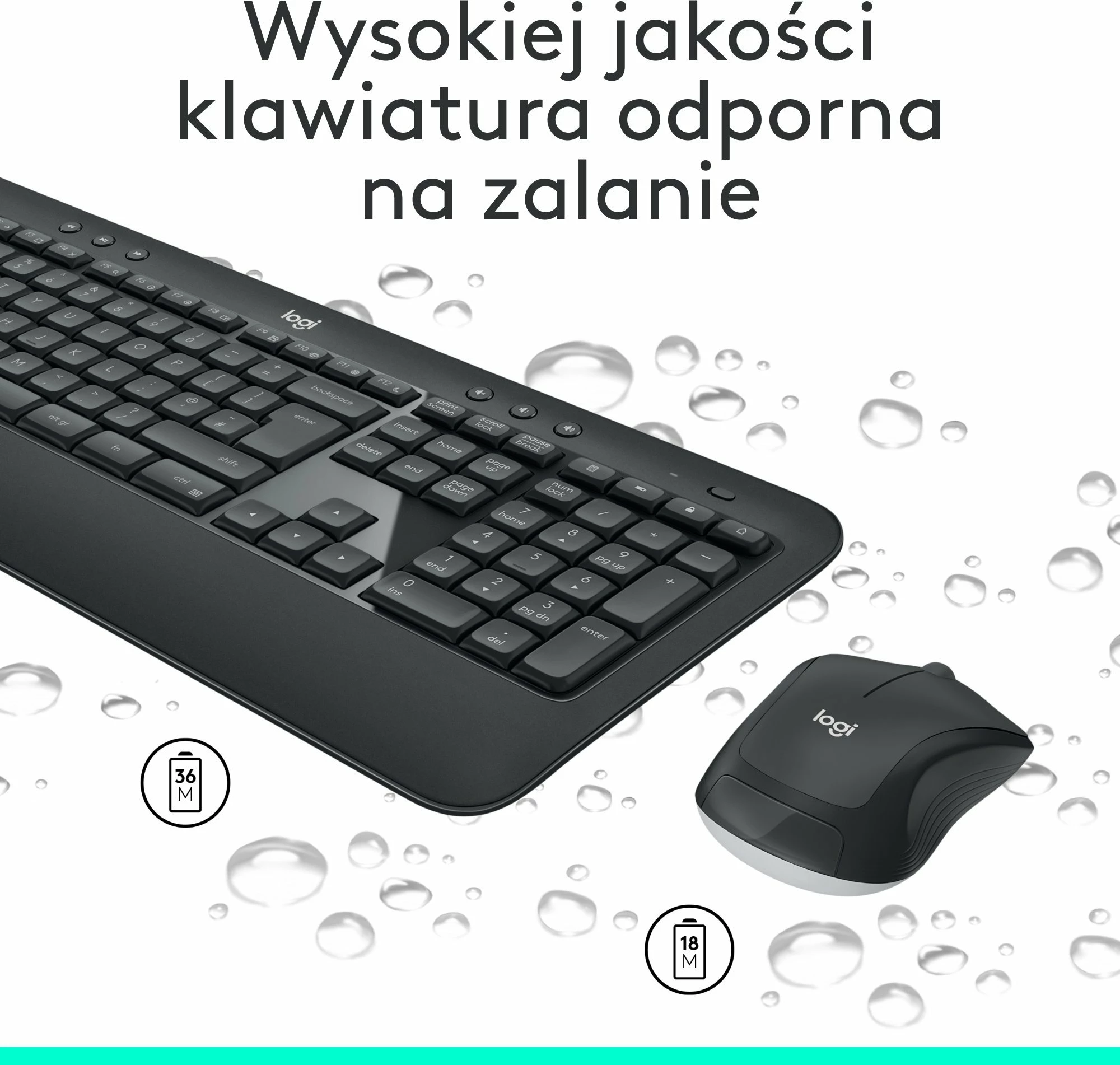 Set tastierë + maus Logitech MK540 Advanced US (920-008685), wireless USB, me pushim dore, e zezë