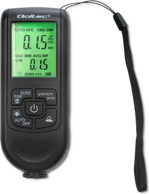 Matës trashësie boje Qoltec 50630 me ekran LCD, i zi