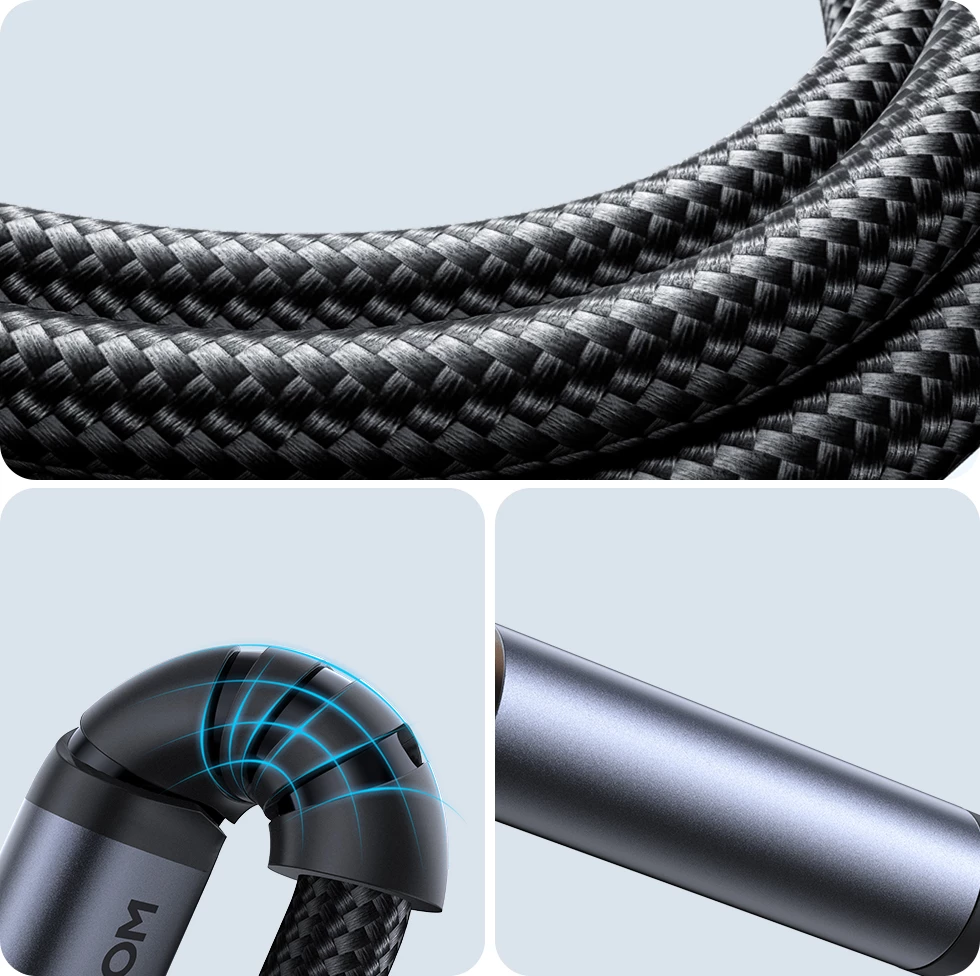 Kabllo audio 3.5 mm mini jack në Lightning, Joyroom SY-A06, 1.2 m, HiFi DAC, gërshetim najloni, e zezë