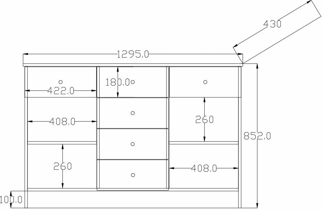 Komodë Skye Decor, ngjyrë e bardhë mat, RB-168-04-001