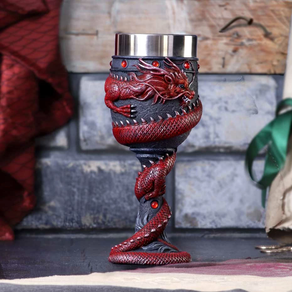 Kupë Nemesis Now Dragon Coil 20 cm, e kuqe
