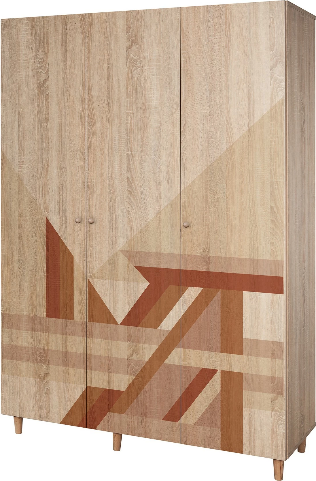 Dollap Lena 3, Skye Decor, ngjyrë sonomo, 135x192x52cm