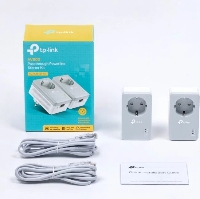 Adapter Powerline TP-LINK TL-PA4010P KIT AV600 500Mbps me prizë, i bardhë, set 2 copë