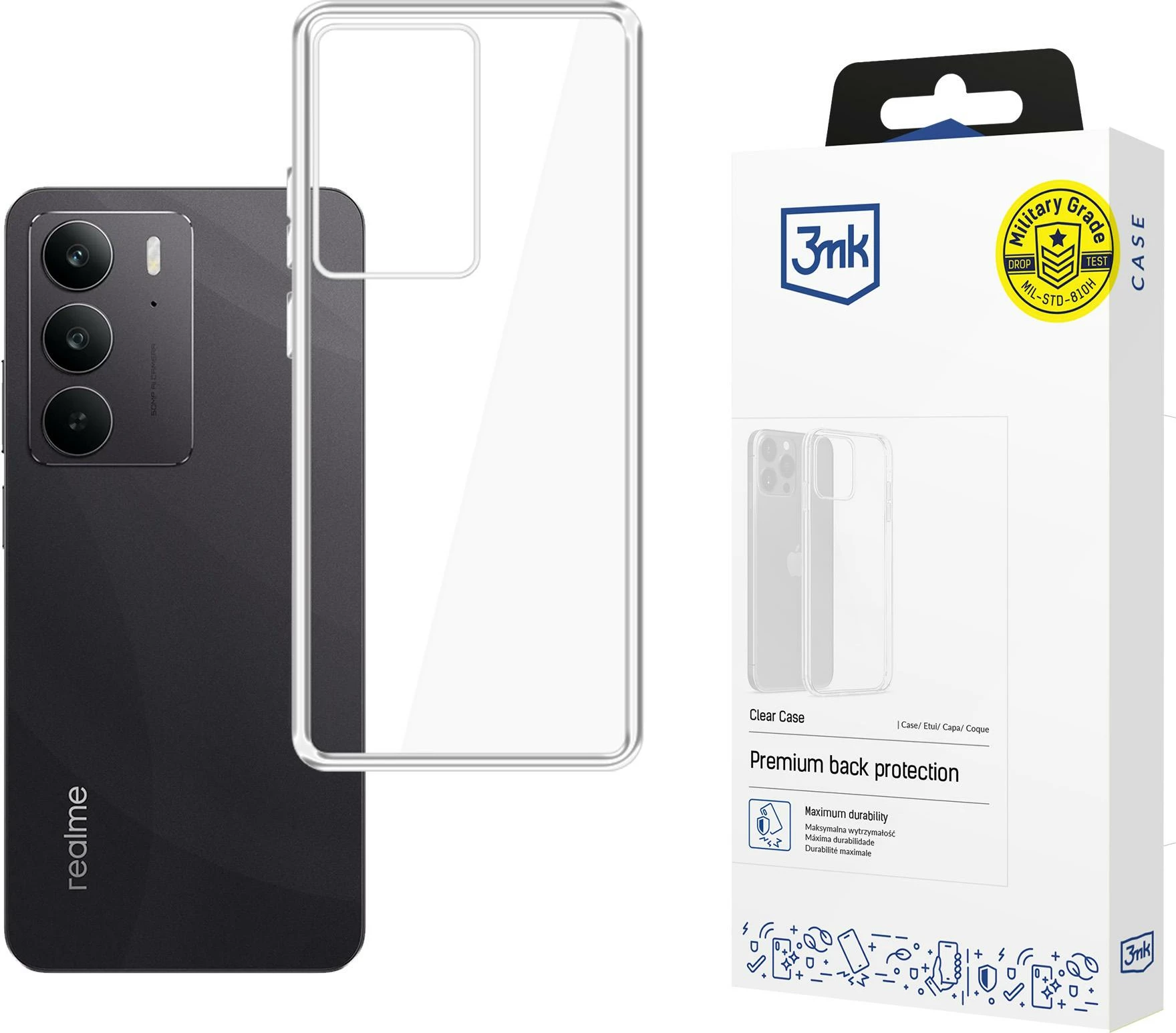 Mbështjellës 3mk për Realme C75, Transparent