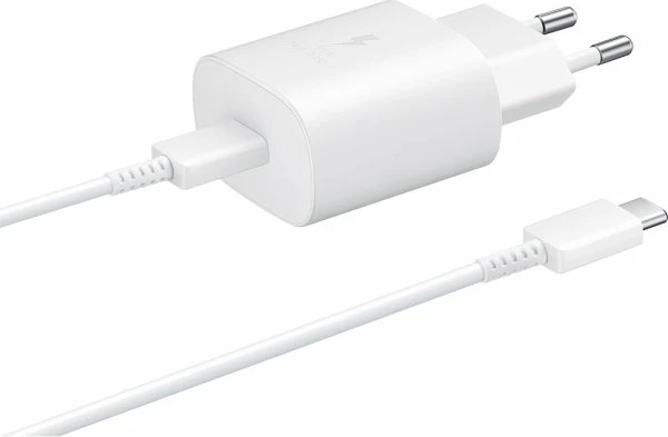 Karikues shtëpie Samsung EP-TA845XWE 45W Super Fast Charge me kabllo USB-C në USB-C EP-DN975BWE, i bardhë, EU blister