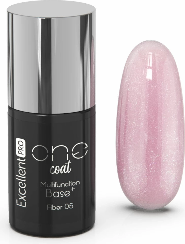 Bazë për thonj për femra Excellent PRO One Coat Multifunction Fiber Base Shiny Beige, 7g