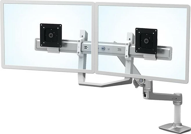 Mbajtëse tavoline për dy monitorë Ergotron Dual Direct, deri 10", e bardhë