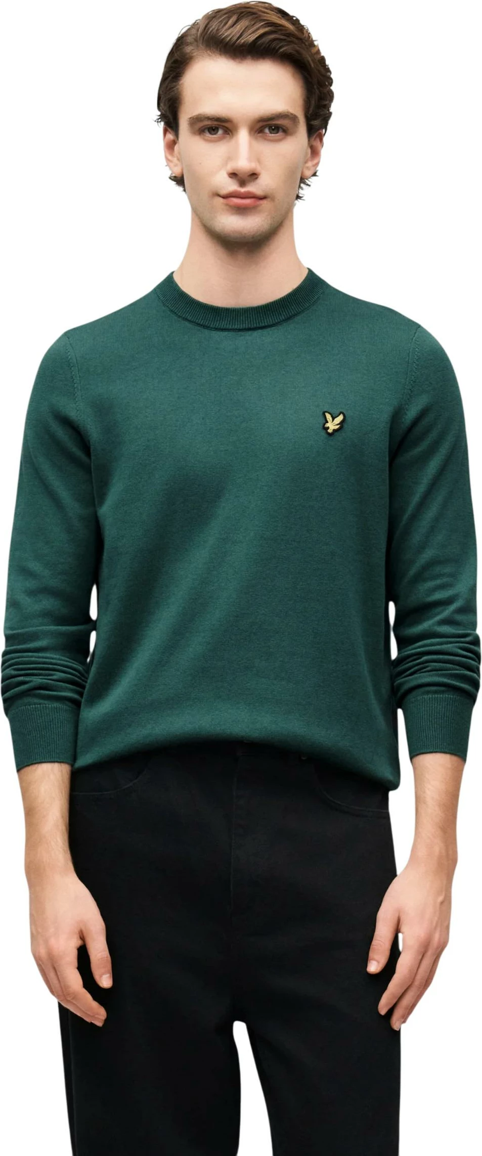 Xhemper për meshkuj Lyle & Scott 263MLSKN2110VC, i gjelbër i errët