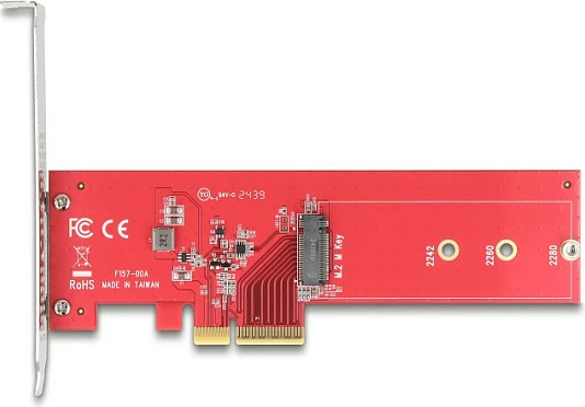 Kartë PCIe DeLOCK 90889, adapter M.2 NVMe PCIe 5.0, 2242/2260/2280, e kuqe