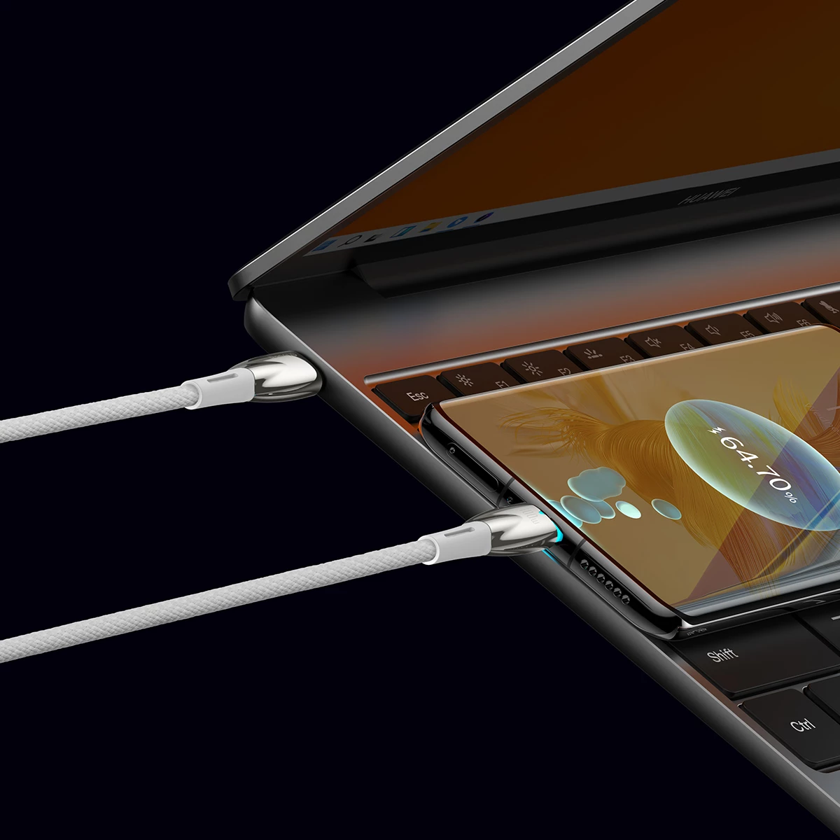 Kabllo USB-C Baseus CADH000802, 2m, 100W, 5A, e bardhë