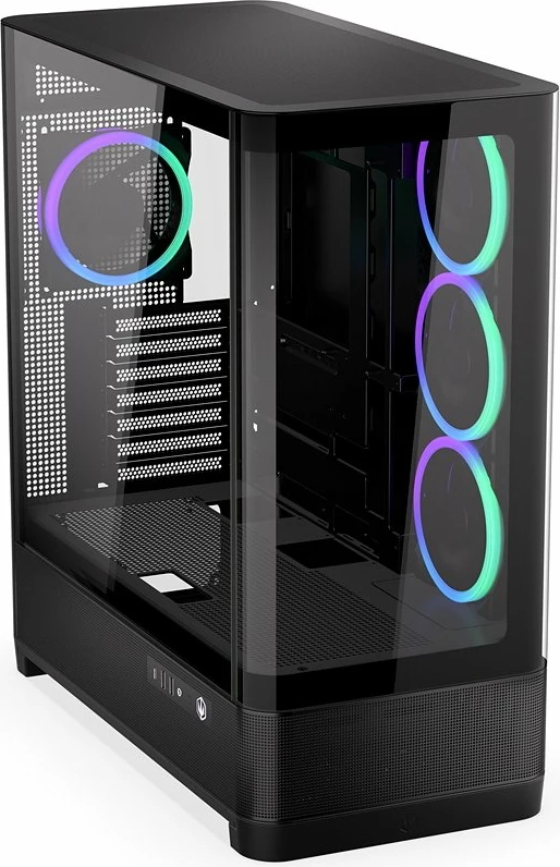 Kasë Endorfy Aquarius 8000 Corona EY2A021, midi tower, e-ATX/ATX, me xham panoramik, USB-C, e zezë