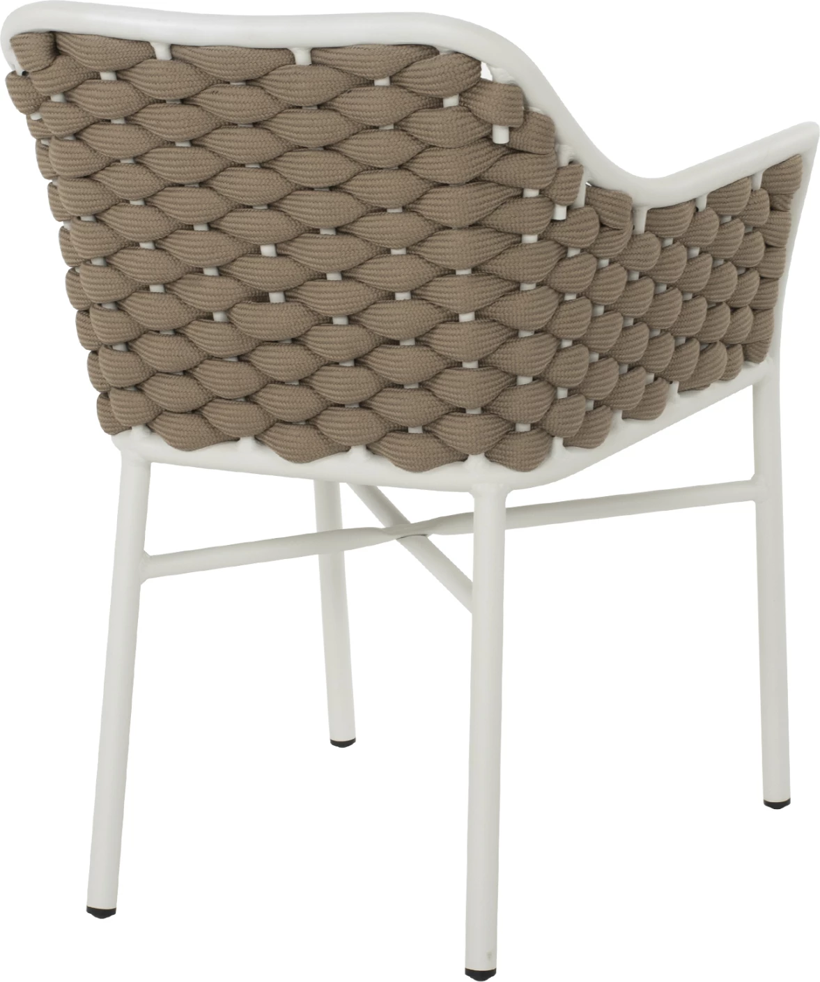 Karrige alumini FH5858.02 e bardhë me litar bezhë 56x58x76Hcm