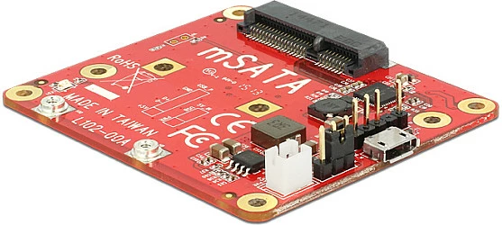 Adapter konvertues DeLOCK 62648 Micro-USB në mSATA, 6 Gbit/s, i brendshëm, Kuq/Zi
