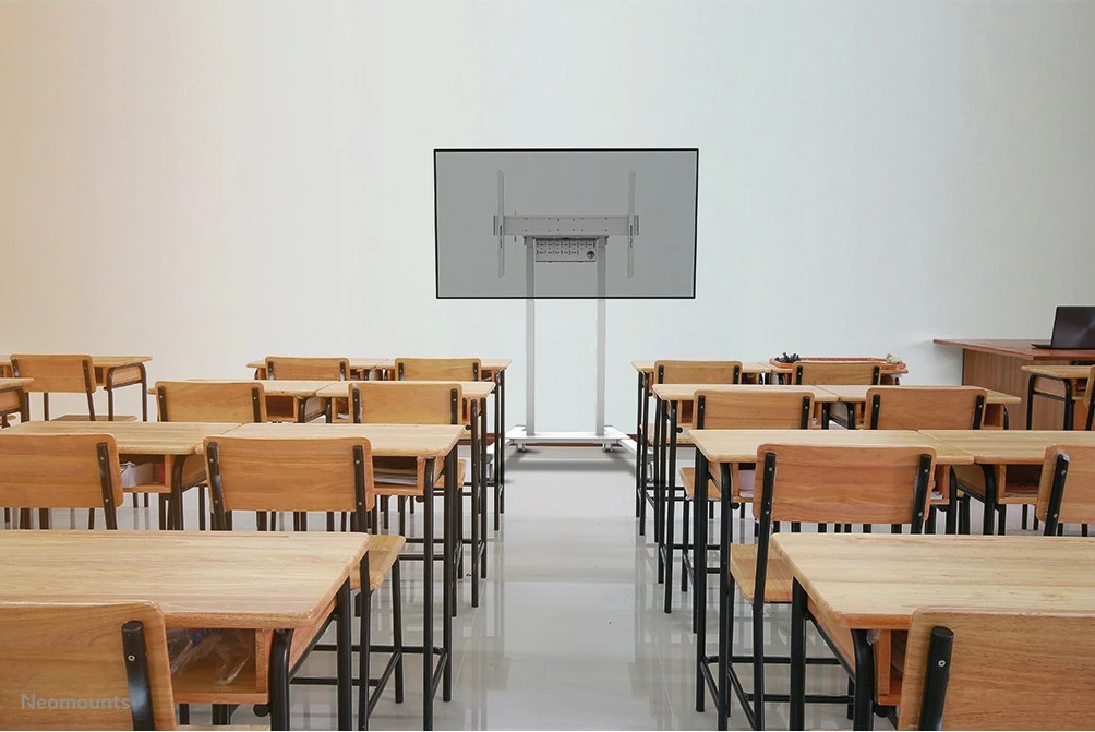 Karrocë TV Neomounts FL55-875WH1, motorike, për ekrane 55-100 inç, e bardhë