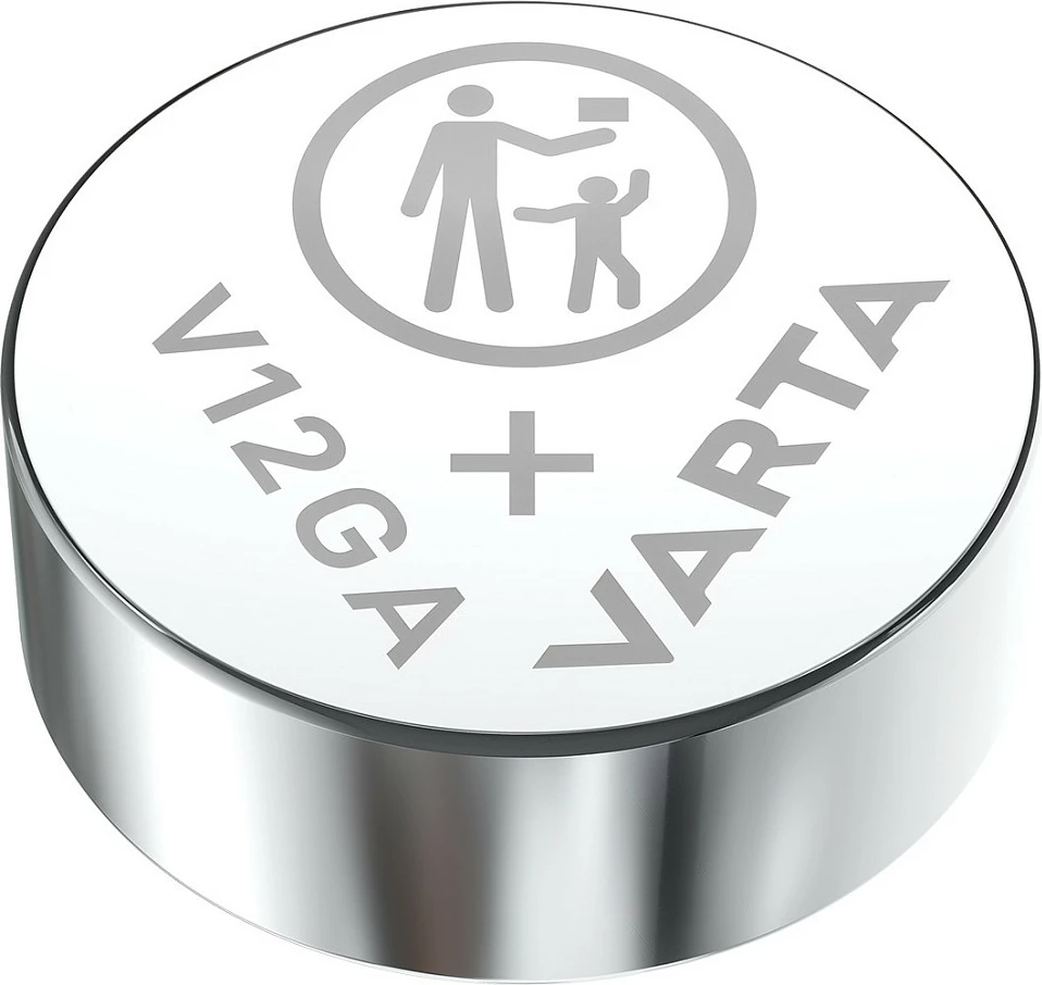 Bateri buton VARTA V12GA (LR43), alkaline 1.5V 80mAh, metalike