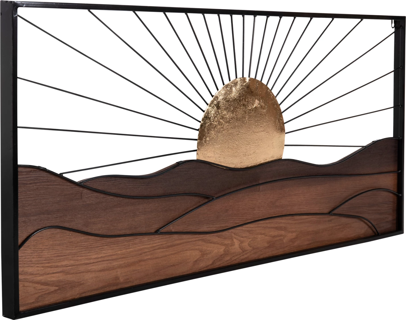 Dekor për mur FH4219 ngjyra druri natyrale-metal i zi 117x3x50H cm