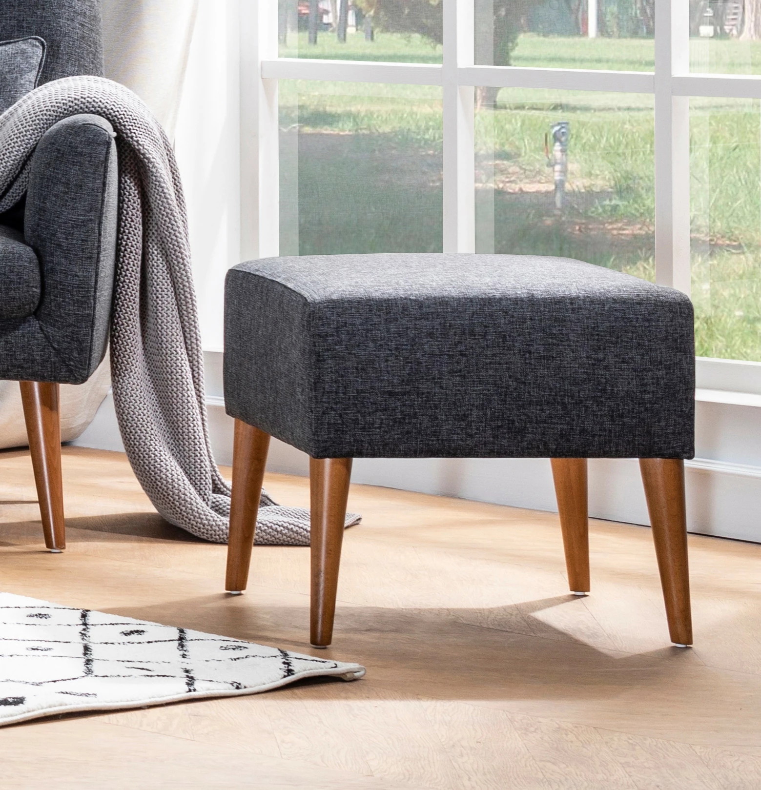 Puf Zeni, ngjyrë gri e errët, Atelier del Sofa