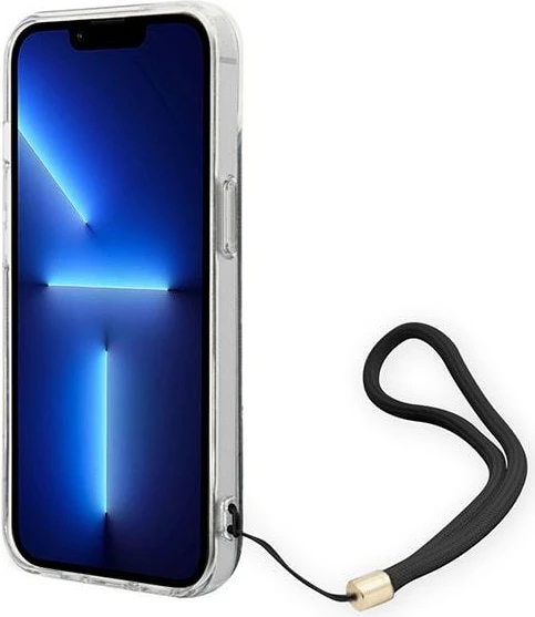 Mbështjellës Guess GUOHCP14MH4STK për iPhone 14 Plus 6.7", 4G Print Strap, i zi