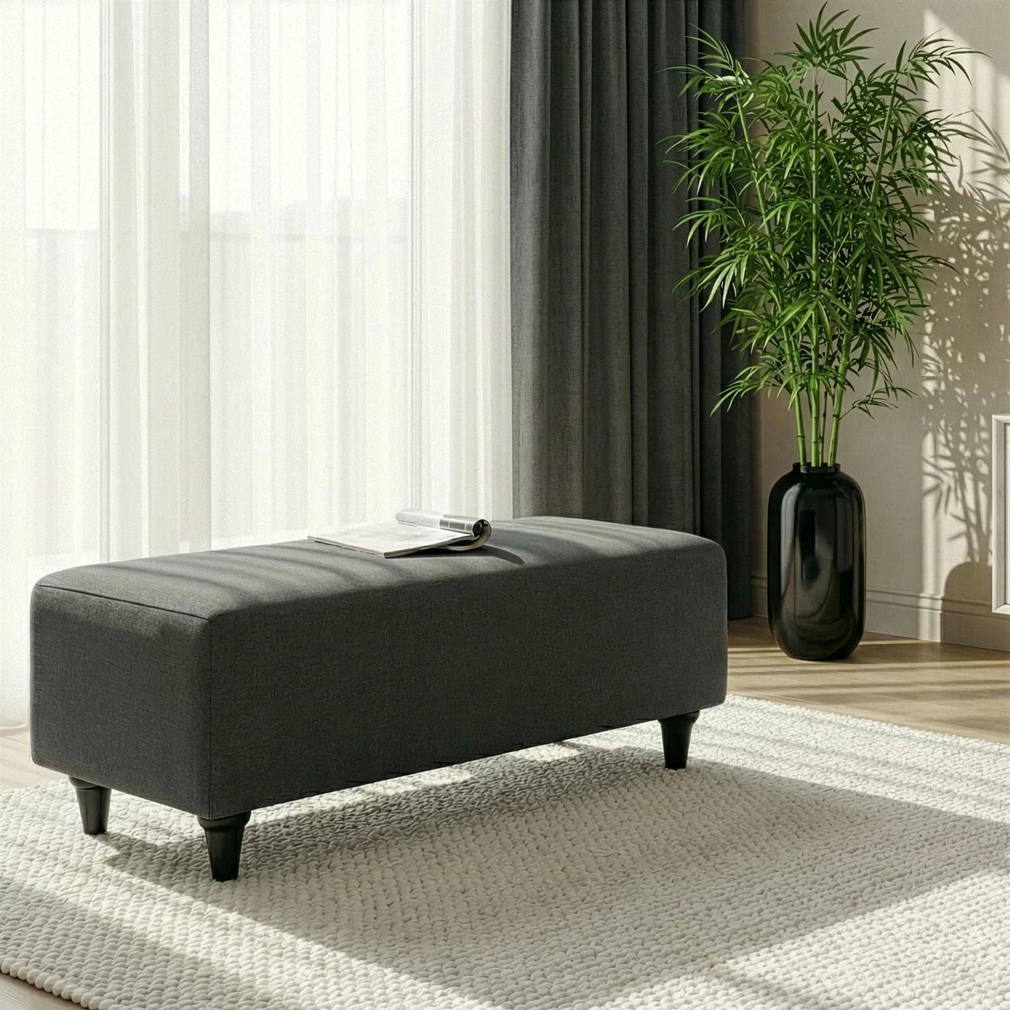 Puf Flavia, ngjyrë gri e errët, Atelier del Sofa
