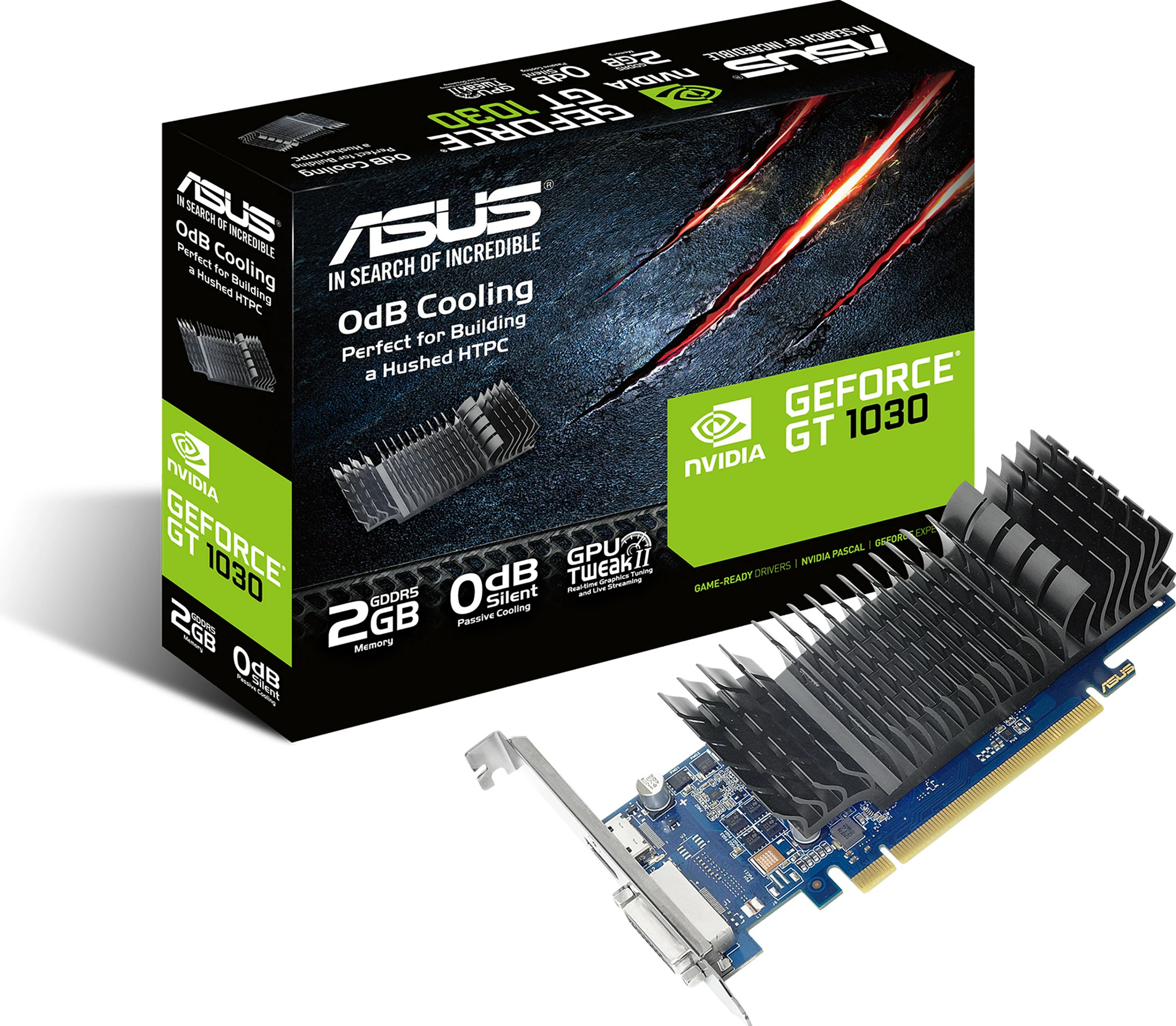 Kartelë grafike ASUS GT1030-SL-2G-BRK, GeForce GT 1030, 2 GB, GDDR5, 64 bit