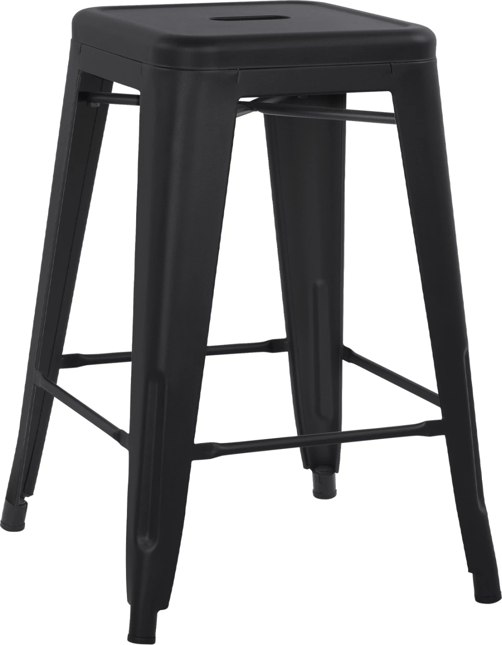 Karrige për bar, lartësi mesatare, MELITA-PRO, FH8573.42, metal, ngjyrë e zezë mat, 43x43x67H cm