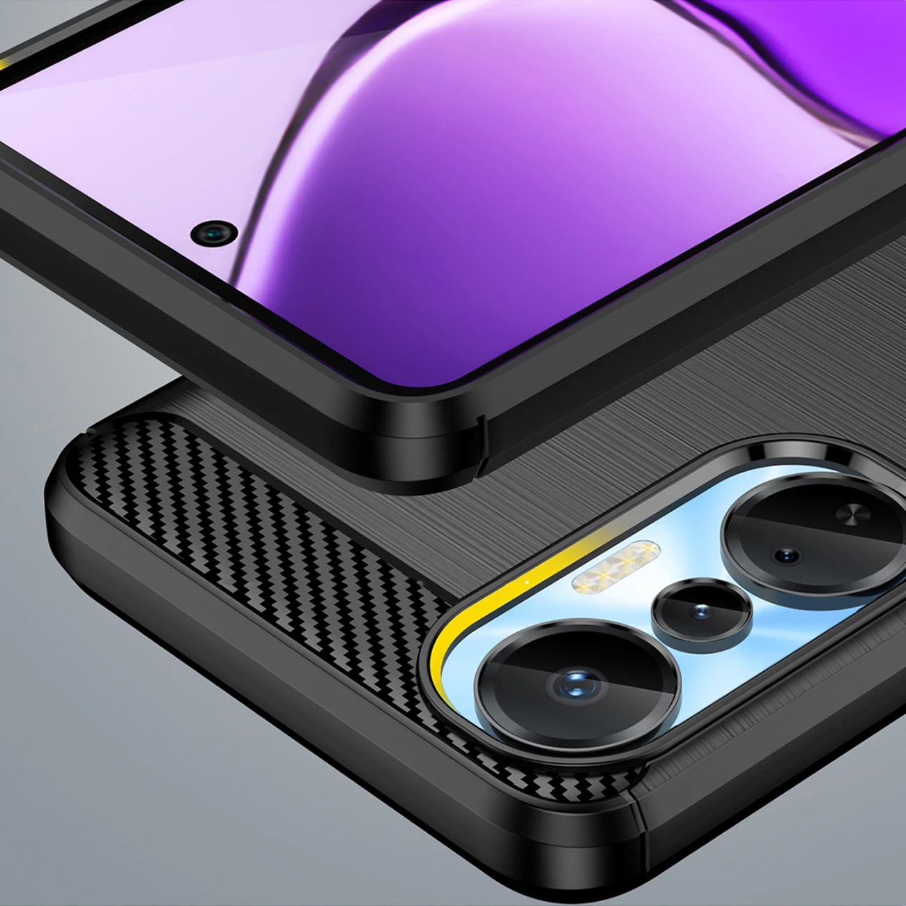 Mbështjellës Hurtel Carbon Case për Infinix Hot 20S, TPU, i zi