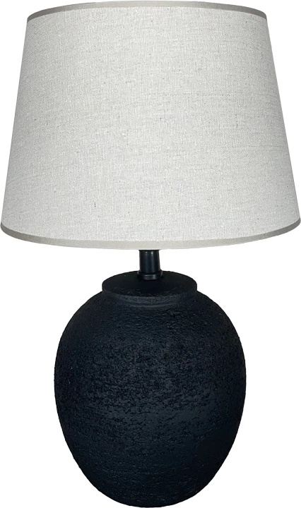 Llambë tavoline Lurata, bazë qeramike, ngjyrë e zezë-bezhë, 26x38cm