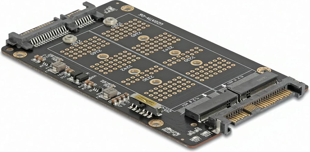 Konverter DeLOCK M.2 Key M NVMe në U.2 dhe M.2 Key B SATA në SATA