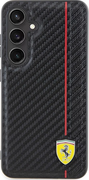 Mbështjellës Ferrari Carbon Printed Line për Samsung Galaxy S24, i zi