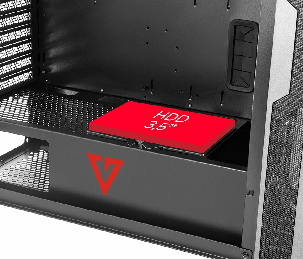 Kasë Modecom Volcano Amirani ARGB (AT-AMIRANI-PG-10-000000-0002), Midi Tower ATX, USB-C, pa PSU, e zezë