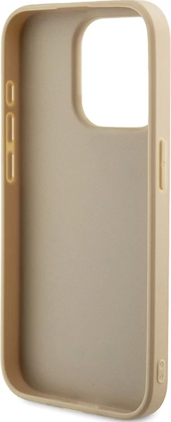 Mbështjellës Guess Saffiano Iridescent Script për iPhone 14 Pro, Gold