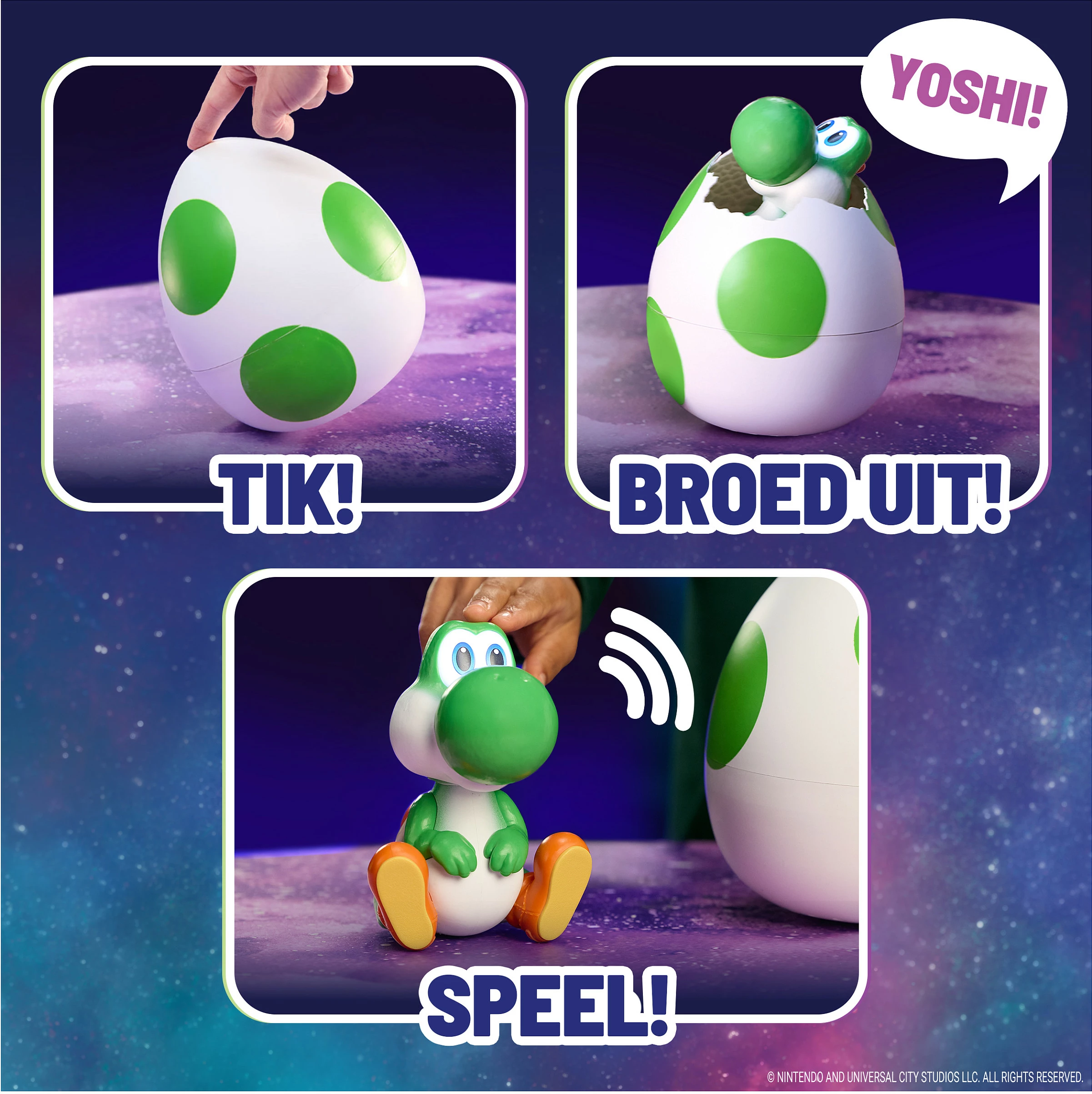 Figurinë lodër Spin Master Super Mario Hatchin' Yoshi Egg, Yoshi jeshil/bardhë