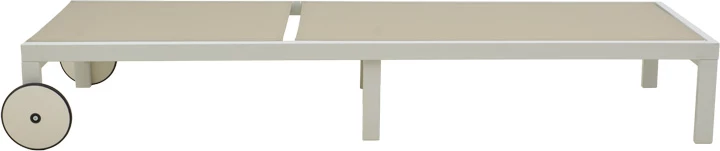 Shezlong Mailo, alumin i bardhë, tekstilene bezhë, 71x206x30cm