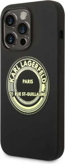 Mbështjellës Karl Lagerfeld Silicone RSG për iPhone 14 Pro, i zi