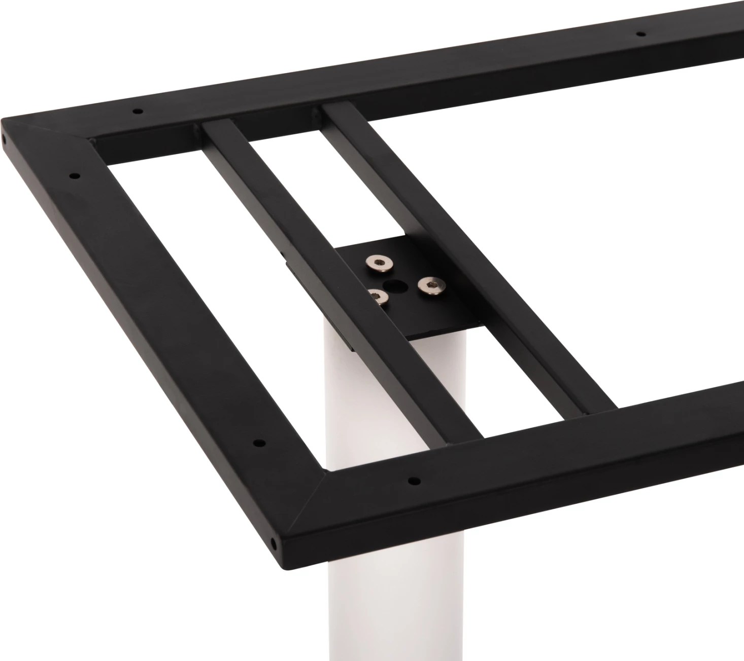 Baza e tavolinës për bar, lartësi mesatare, metal i bardhë mat, 2-pilare, 40x80x90 cm