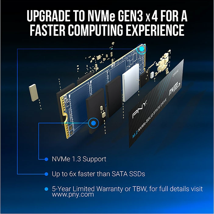 SSD M.2 PNY CS1030 2TB NVMe PCIe 3.0 x4, 2280